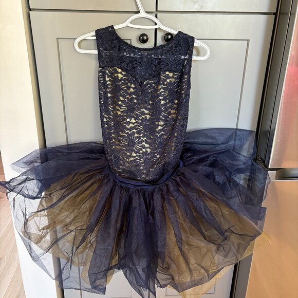 XXLA Dance Costume - Gold and Blue with tutu - Picture 1 of 3